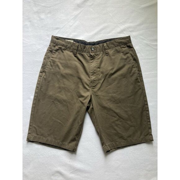 Volcom Brown Chino Flat Front Regular Fit Casual Short Mens 33 - Picture 1 of 11